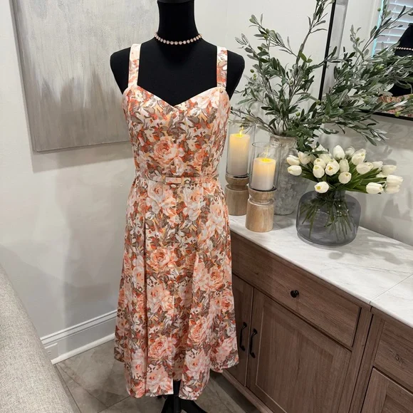 Eva Mendes for New York and Company Fit and Flare Belted Sleeveless Dress - Picture 6 of 10